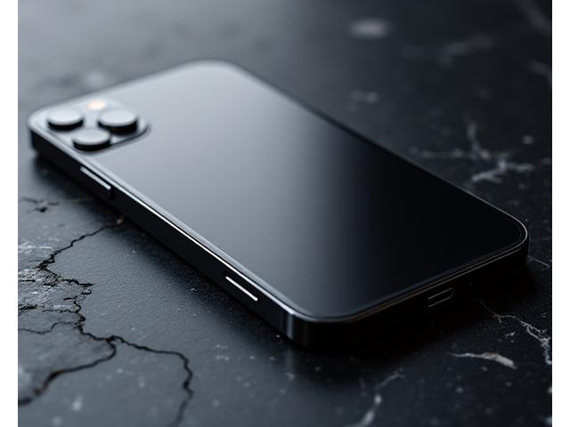 Sleek, minimalist luxury smartphone on a polished dark surface